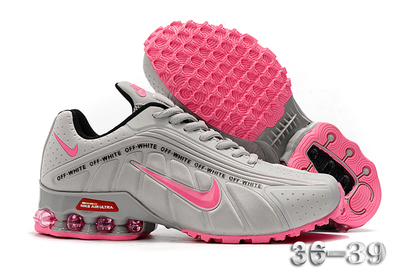 New Women Nike Shox R4 Grey Pink - Click Image to Close